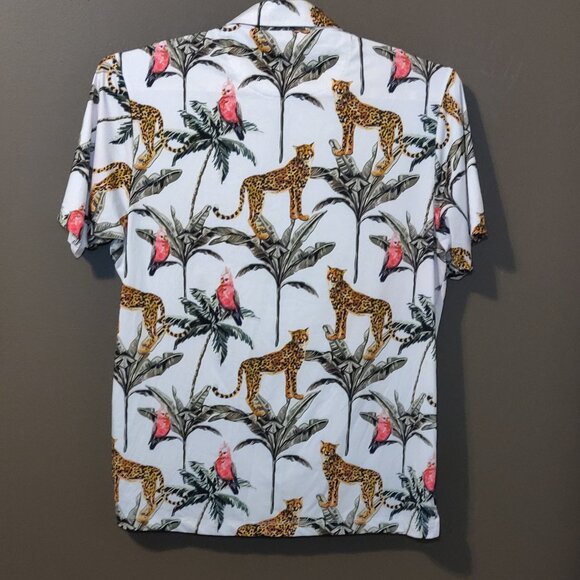 Bad Birdie Wildlife Leopard Palm Performance Golf Polo Men's XL - Picture 4 of 7